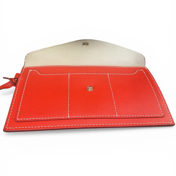 Dooney & Bourke Coral Red Saffiano Leather Wristlet – Elegant Envelope Style wit - Picture 4 of 6